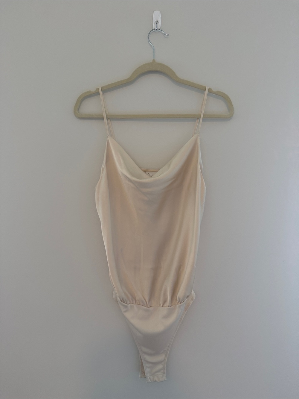 Cowl Neck Champagne Tank/Bodysuit XS